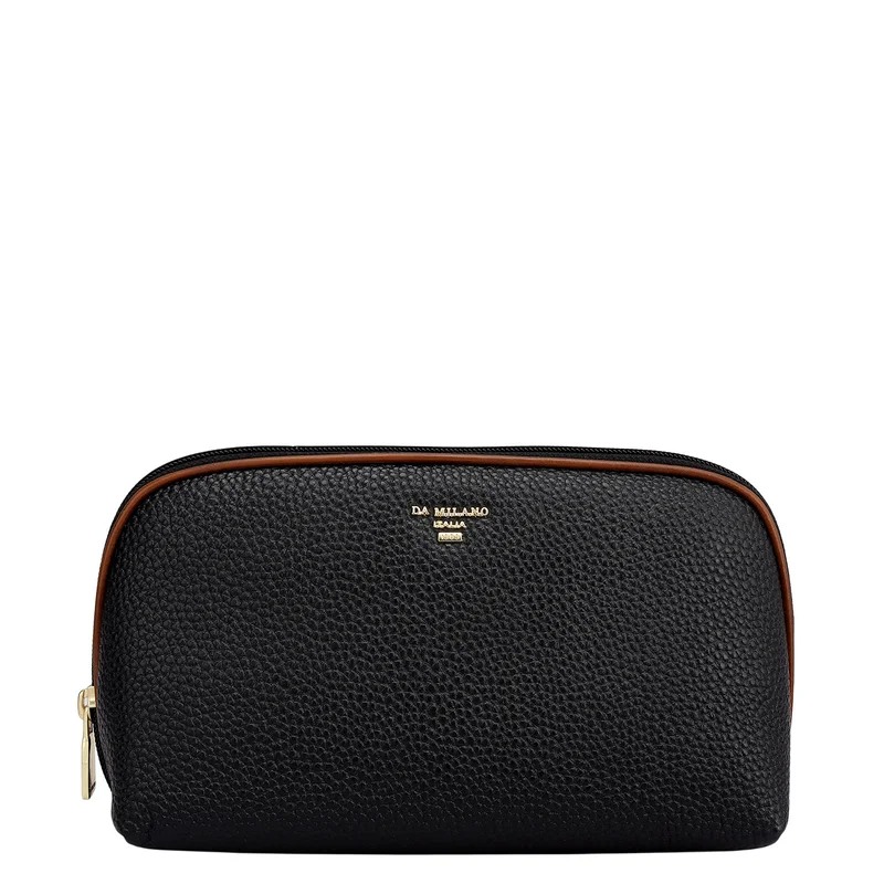 دا ميلانو Wax Leather Multi Pouch - Black
